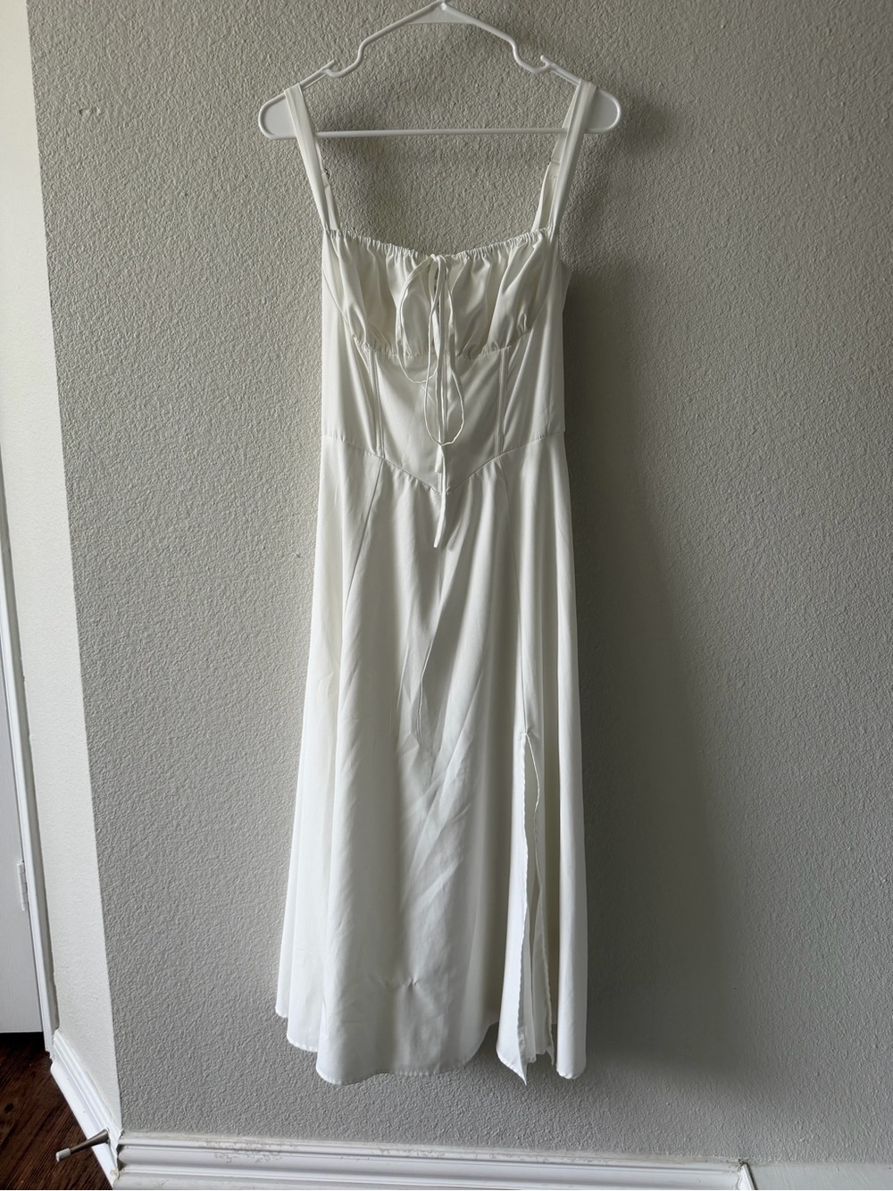 White Maxi Dress with Tie Front